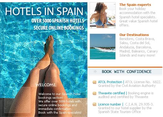 Hotel accommodation in Spain from the Spanish specialists. great value Spanish hotels from the Spain experts in travel